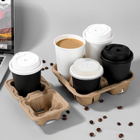 Gobelet en papier artisanal jetable à paroi unique café thé noir Premium gobelets d'emballage à emporter pour boissons chaudes