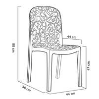 Lot de 6 chaises de jardin contemporaines pour l'extérieur, avec pieds coniques, en polypropylène, empilables, écologiques, durables et éco-responsables