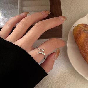 Yinruitai S925 Sterling Silver Feather <b>Open</b> <b>Ring</b> For Women Everyday Wear - Product Image 1