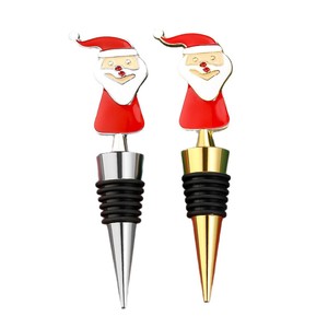 Christmas Santa Claus Bottle Stopper Zinc Alloy Gold And Silver For <b>Wine</b> Sealing Holiday Party Gift - Product Image 3
