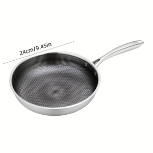 Sartén <span class=keywords><strong>de</strong></span> Acero Inoxidable <span class=keywords><strong>de</strong></span> Alta Calidad con Superficie Antiadherente <span class=keywords><strong>de</strong></span> Panal - Utensilio <span class=keywords><strong>de</strong></span> Cocina Plano <span class=keywords><strong>para</strong></span> Todas las Estufas: Gas, Inducción, Eléctrica - Product Image 6