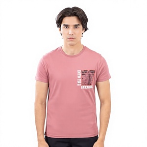 Camiseta de Verano Rosa para Hombre, Modelo 2026, OEM, Superventas, Corte Regular, Cómoda, Impresión Digital, Ecológica, Transpirable, 100% Algodón - Product Image 1