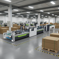 Máquina Plegadora y Encoladora de Cajas Automática 1100, de Alta Velocidad, con Certificación CE