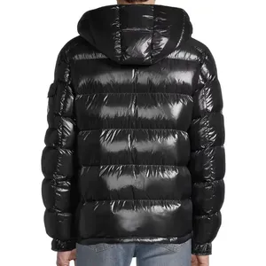 Abrigos cálidos acolchados de alta calidad, capucha desmontable, invierno, hombre, Burbuja, hombres, chaqueta acolchada brillante, diseño de logotipo personalizado, venta al por mayor - Product Image 3