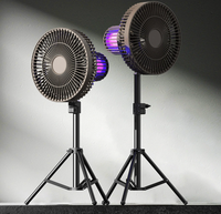 Ventilateur de camping multifonctionnel avec tueur de moustiques UV, réglable en hauteur, ventilateur de plafond extérieur