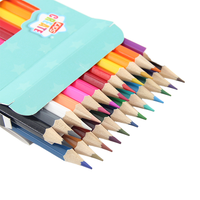 Ensemble de 24 crayons de couleur aquarellables HB en bois de cèdre, fournitures scolaires, fournitures artistiques pour la peinture graffiti, cadeau du Nouvel An