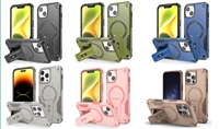 Coque de téléphone TPU antichoc magnétique de luxe pour iPhone 15 16 17 Pro Max modèle couverture avec support de support de téléphone et prises de table