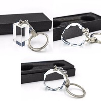 Porte-clés personnalisé DT-Key001A en cristal K9 - Clé en verre gravée au laser 3D pour voiture, cadeau de mariage, cadeau d'entreprise, photo ou logo DIY