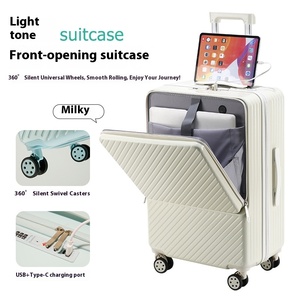 Bagaj setleri 2 parça genişletilebilir ABS sert kabuk Spinner su geçirmez bavul setleri ön cep bardak tutucu iş özel LOGO - Product Image 6