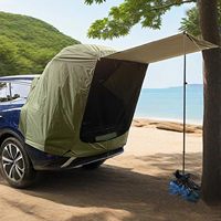 Tenda Mobil Satu Kamar Tidur Berbahan Kain Oxford Anti Air Lapisan Tunggal Motif Kamuflase untuk Berkemah di Luar Ruangan, Cocok untuk Empat Musim