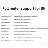 Kabel Optik Berlapis Baja 2.1 8K60Hz 48Gbps 100M Tahan Banting Anti Tekanan Anti EMI Serat Berkualitas Tinggi untuk Teknik Luar Ruangan HDTV