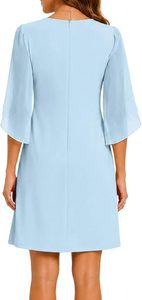 Robe midi anti-plis taille empire pour <span class=keywords><strong>femme</strong></span>, idéale pour les cocktails, les mariages, les vacances et le bureau - Product Image 4
