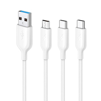 Cable de Carga Rápida 3A, Ecológico, Material TPE, USB-A y Tipo-C, Conductor de Cobre Puro, Micro USB, Transferencia de Datos