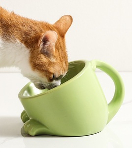 Großhandel kreative Keramik Haustiersc halen benutzer definierte Logo <span class=keywords><strong>Pet</strong></span> Bowl Hund Katzenfutter Wasser Feeder - Product Image 2