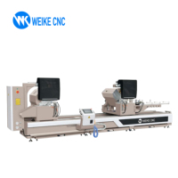 Máquina de Corte de Aluminio CNC WEIKE, Sierra de Corte de Doble Cabezal con Cualquier Ángulo, Maquinaria para Fabricación de Perfiles de Aluminio para Ventanas y Puertas