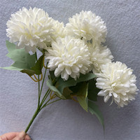 Ramos de flores de pompón artificiales de 6 cabezas, bola pequeña de seda, flor de hortensia para Arreglo Floral Interior del hogar