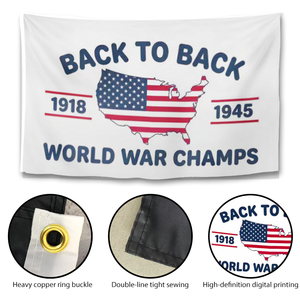 Bandiera Patriottica Americana Personalizzata in Poliestere per Esterni, Stampa Fronte-Retro, Mappa USA, Bandiera da Parete con Occhielli in Ottone - Product Image 3