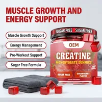 Gummies à la créatine pour la croissance musculaire, la force et l'endurance, 5g de monohydrate, 120 unités, végétaliennes