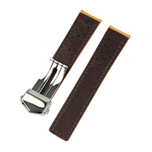 Correa Vintage de 20-22mm de Ante Marrón en Piel de Becerro Auténtica, Banda de Lujo de Repuesto para Reloj de Pulsera para <span class=keywords><strong>Tag</strong></span> <span class=keywords><strong>Heuer</strong></span> - Product Image 5