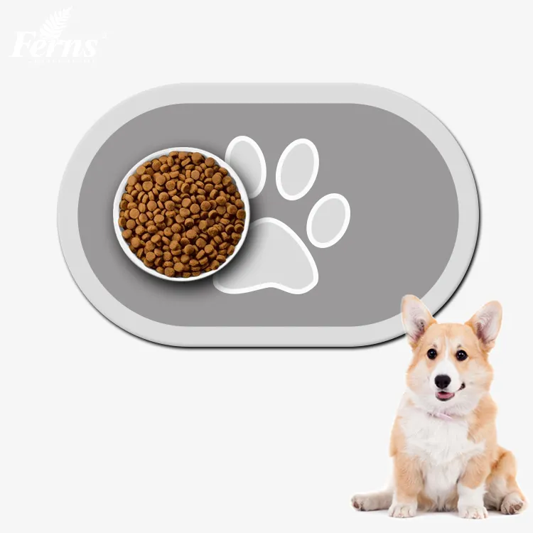 Pet Feeding Bowl Mat Made of Soft Material, Non Slip, Waterproof and Easy to Clean Dog Cat Food Mat