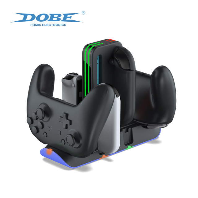 DOBE Ergonomic Design Switch Charging Stand 6 in 1 Controller Charger RGB Charging Dock for Switch OLED 2 Joycon Pro Controller