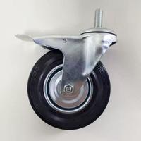 Ruedas de Rodamiento de Bolas para Contenedores de Basura, Ruedas de Goma Sólida para Carros, Ruedas Industriales de Fábrica, Ruedas para Carros con Soporte Metálico