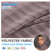 Tissu en polyester chiffon léger et respirant 5506 pour hijab, foulard, châle à carreaux et rayures pour femme, usage quotidien
