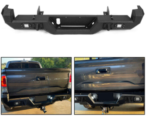 New Hot Bán Hàng Xe Tải Pickup Sửa Đổi Thép Màu Đen LED Phía Sau Bumper W/Đèn 2016-2023 Cho Aftermarket Thay Thế Đuôi Bumper - Product Image 5