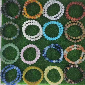 <span class=keywords><strong>Bracelet</strong></span> extensible en perles de pierre naturelle, cristal de guérison, pour femmes et hommes, fait main, labradorite bleue, pierre précieuse ronde - Product Image 2