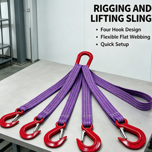 Sangle <span class=keywords><strong>de</strong></span> levage plate légère à 4 brins en polyester, capacité 3 tonnes, robuste pour le déplacement <span class=keywords><strong>de</strong></span> machines, l'assemblage <span class=keywords><strong>de</strong></span> lignes <span class=keywords><strong>de</strong></span> production et la quincaillerie. - Product Image 2