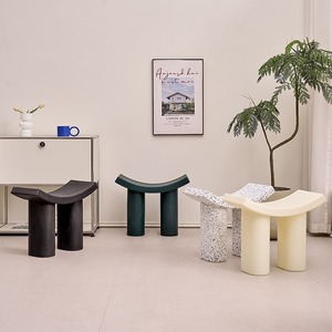 Banco para Cambiar Zapatos con Diseño de Elefante Pequeño para Niños y Adultos, para Uso en el Hogar, Dormitorio, Sala de Estar, Taburete de Plástico Minimalista en Tono Crema - Product Image 3