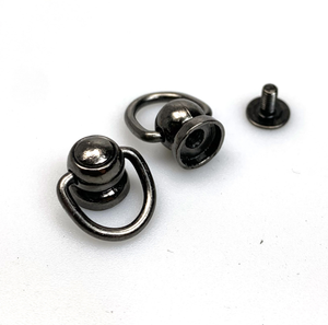 Botón de acero de 8mm, anillo redondo, tornillo de rosca, bolso artesanal, monedero para <span class=keywords><strong>teléfono</strong></span>, remache de uñas, cabeza de chupete de aleación de Zinc, remache con hebillas de anillo de tracción - Product Image 4