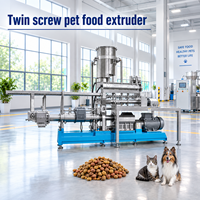 Équipement d'extrusion professionnel de type humide à double vis pour la fabrication d'aliments pour animaux de compagnie, machine de production d'aliments pour chiens et chats Pedigree