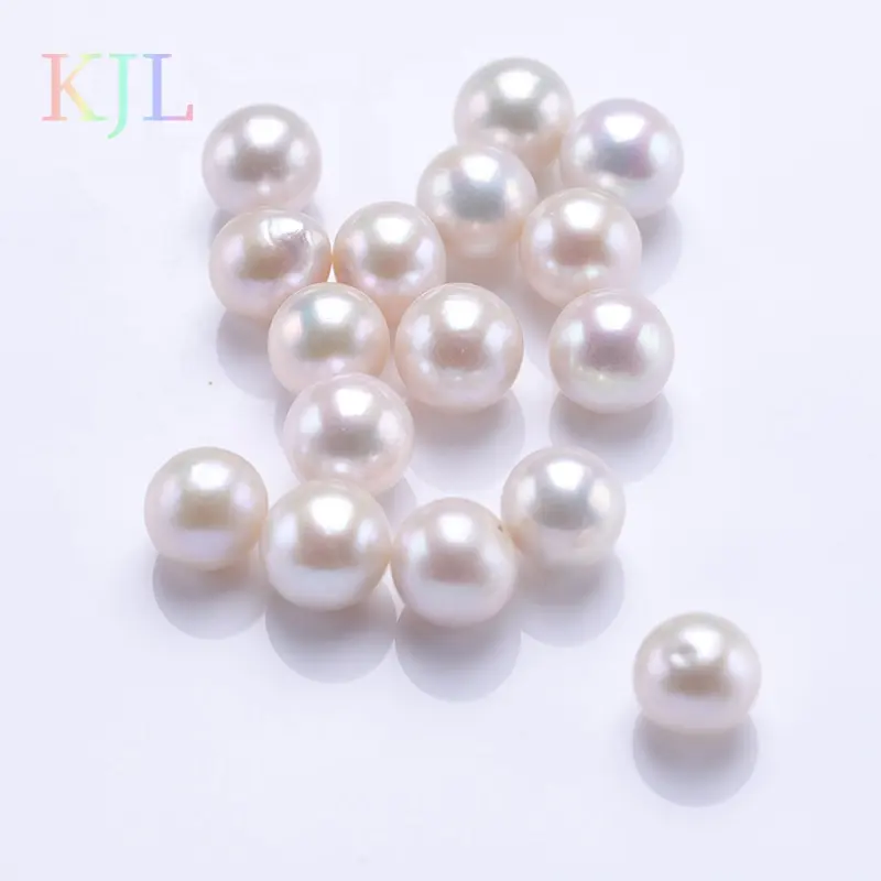 Zhuji 3A high quality white color round shape loose pearls 3mm 7mm 10mm size 0.8mm Half hole drilled bead pearls