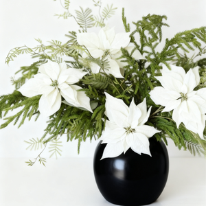 في الهواء الطلق أحمر أبيض الاصطناعي عيد الميلاد زهرة البونسيتيا لعيد الميلاد المركزية الجدول ديكورات المنزل - Product Image 4