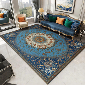 Thảm trang trí đặt làm riêng, thảm trải sàn phòng khách, thảm lông xù phong cách boho Ba Tư màu đen và vàng, thảm phòng khách cổ điển - Product Image 4