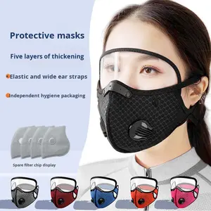 Masker Mulut Sepeda Listrik Lari Luar Ruangan Olahraga Tahan Debu Tahan Angin Anti Kabut Katup Pernapasan Karbon Aktif Tahan Air Uniseks - Product Image 3