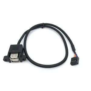 Usb הכפול 2.0 נקבה הרכבה בלוח כדי 5 פין האם כבל