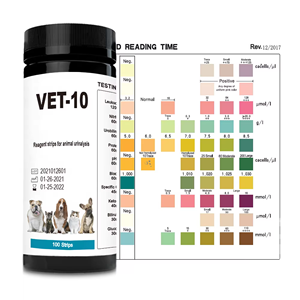 Bandelettes de test d'urine à 10 paramètres de qualité vétérinaire 100ct-Détecte le diabète, la cétone sanguine <span class=keywords><strong>et</strong></span> l'UTI pour chiens/chats, opération facile - Product Image 5