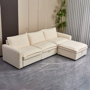 أريكة زاوية قماشية معيارية بتصميم بسيط لغرفة المعيشة، مجموعة أرائك حديثة قابلة للتحويل مع خاصية الاسترخاء الكهربائي ومساحة تخزين - Product Image 5