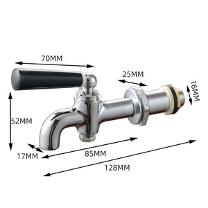 ก๊อกน้ำไฟฟ้าทองแดง 3 จุด ความยาว 128 มม. สำหรับตู้จ่ายน้ำแบบมีฉนวน - Product Image 1