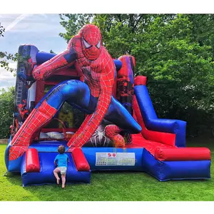 5,1 große Spider Man Hüpfburg mit Rutschen, Aufblasbare Hüpfburg, Gewerblich, Party bedarf, Miet ausrüstung