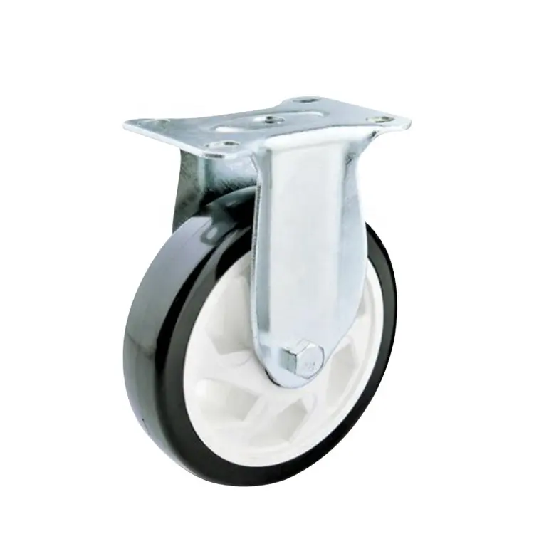 2.5/3/4/5 Inch Single Bearing PVC/PU Black Wheel With White PP Core Medium Duty Caster Wheel