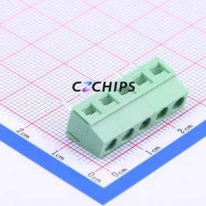 WJ127-5.0-5P <b>Screw</b> Terminal <b>Block</b> Through hole Component (THT),P=5mm Connector 1x5P 5mm Green Through Hole - Product Image 1