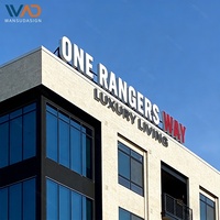 Grand panneau publicitaire extérieur, enseigne lumineuse à lettres en relief, enseigne en métal 3D, enseigne personnalisée pour entreprise, panneau LED