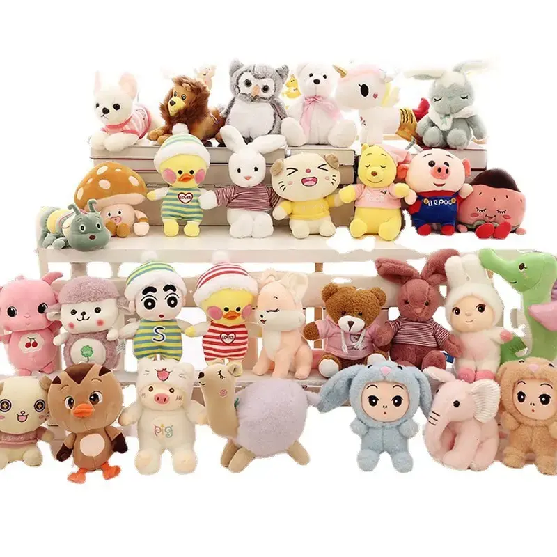 Vente en gros pas cher machine à grue super douce et mignonne à griffes jouets en peluche 15-20cm pour machine à griffes