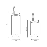 Mini-gobelet de voyage isotherme à double paroi en acier inoxydable avec logo personnalisé, 280 ml, 480 ml, avec paille, pour café coréen, OEM