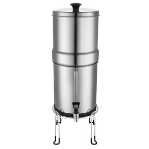 Bouteille de purification d'eau portable manuelle en acier inoxydable 304 avec charbon actif, filtration par gravité 0,2 micron, élimination de 99,99 % des bactéries pour l'extérieur - Product Image 5