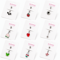 XUPING Piercing de nombril en acier inoxydable, styles variés, ton blanc, avec breloque pendante mignonne, bijoux pour femmes, vente en gros