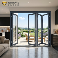 Porte pliante moderne pour patio, système extérieur en aluminium, double vitrage trempé, pour balcon et jardin, robuste, anti-ouragan, isolante thermiquement